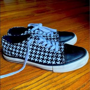 Canvas and leather shoes